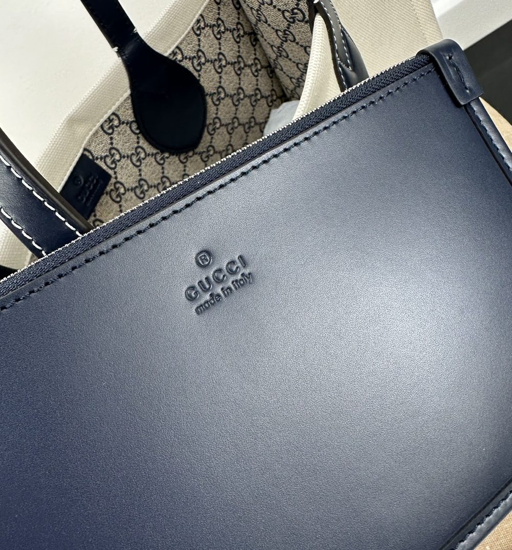 1:1 Replica GG MEDIUM TOTE BAG WITH GUCCI PRINT P BLACK  Exclusive For Women 772176