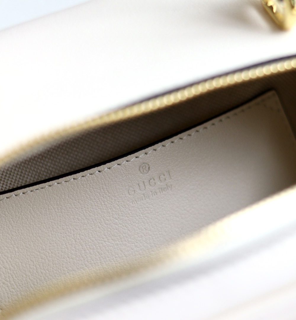 1:1 Replica GUCCI BLONDIE TOP HANDLE BAG P White leather Exclusive For Women 744434 1IV0G 9022
