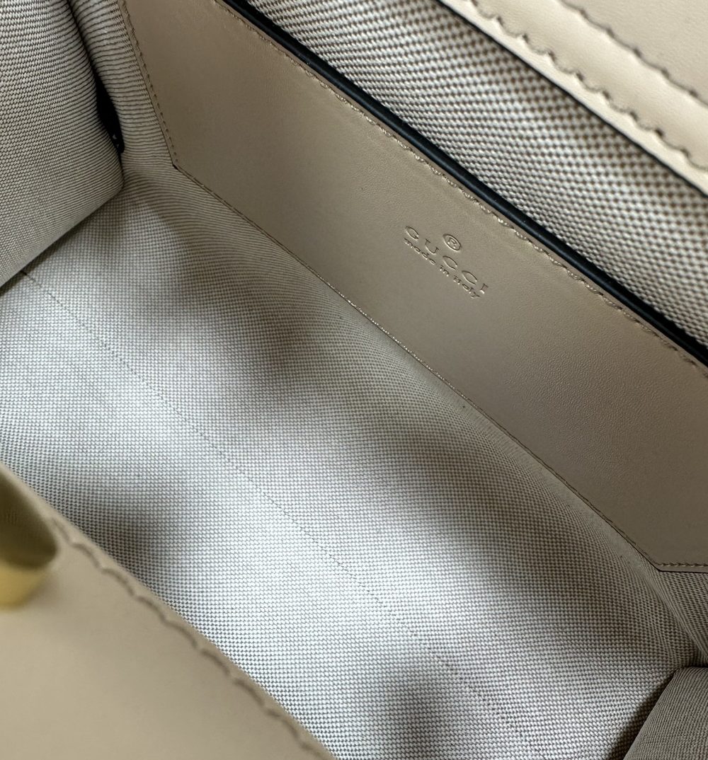 1:1 Replica GUCCI DIANA SMALL TOTE BAG P Beige leather Exclusive For Women ‎702721