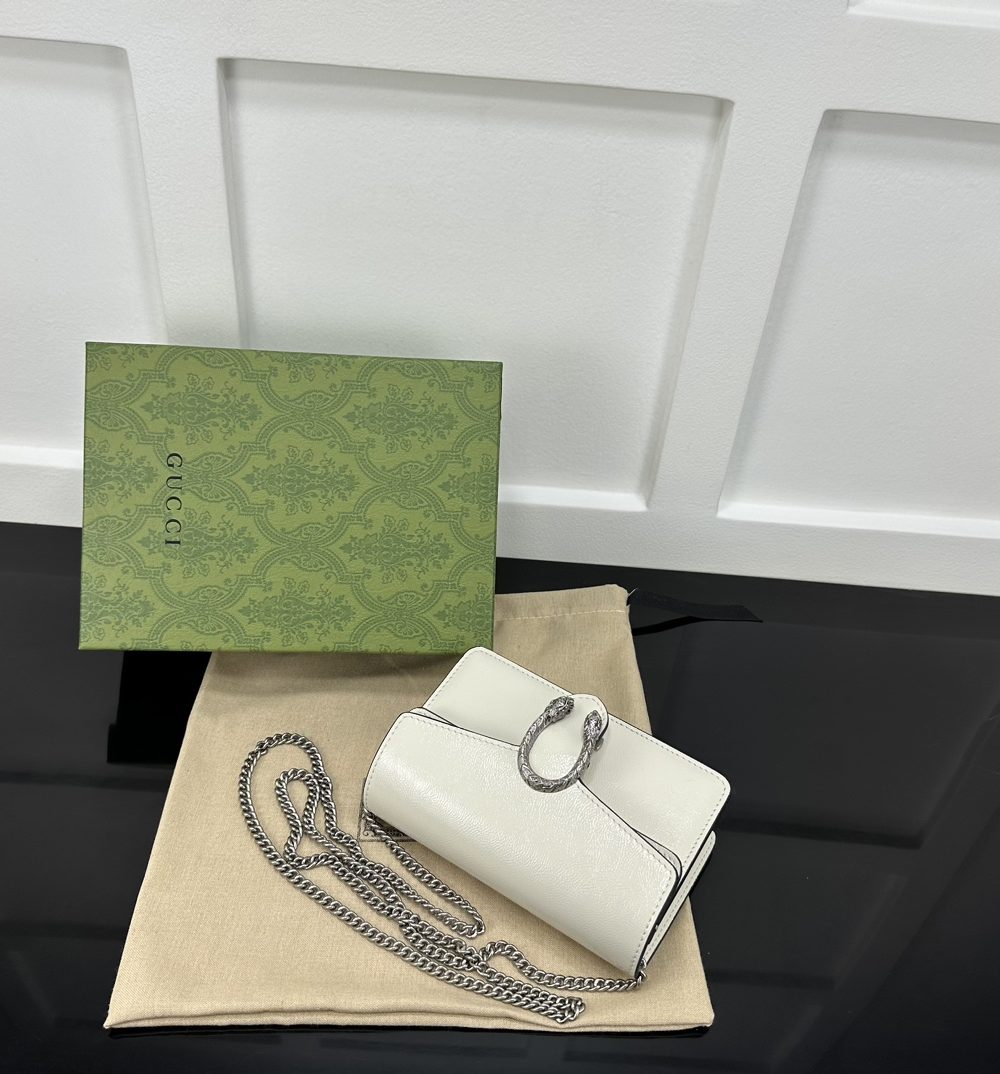 1:1 Replica GUCCI DIONYSUS SUPER MINI BAG P Light grey patent leather Exclusive For Women 795368 0AAA6 1712