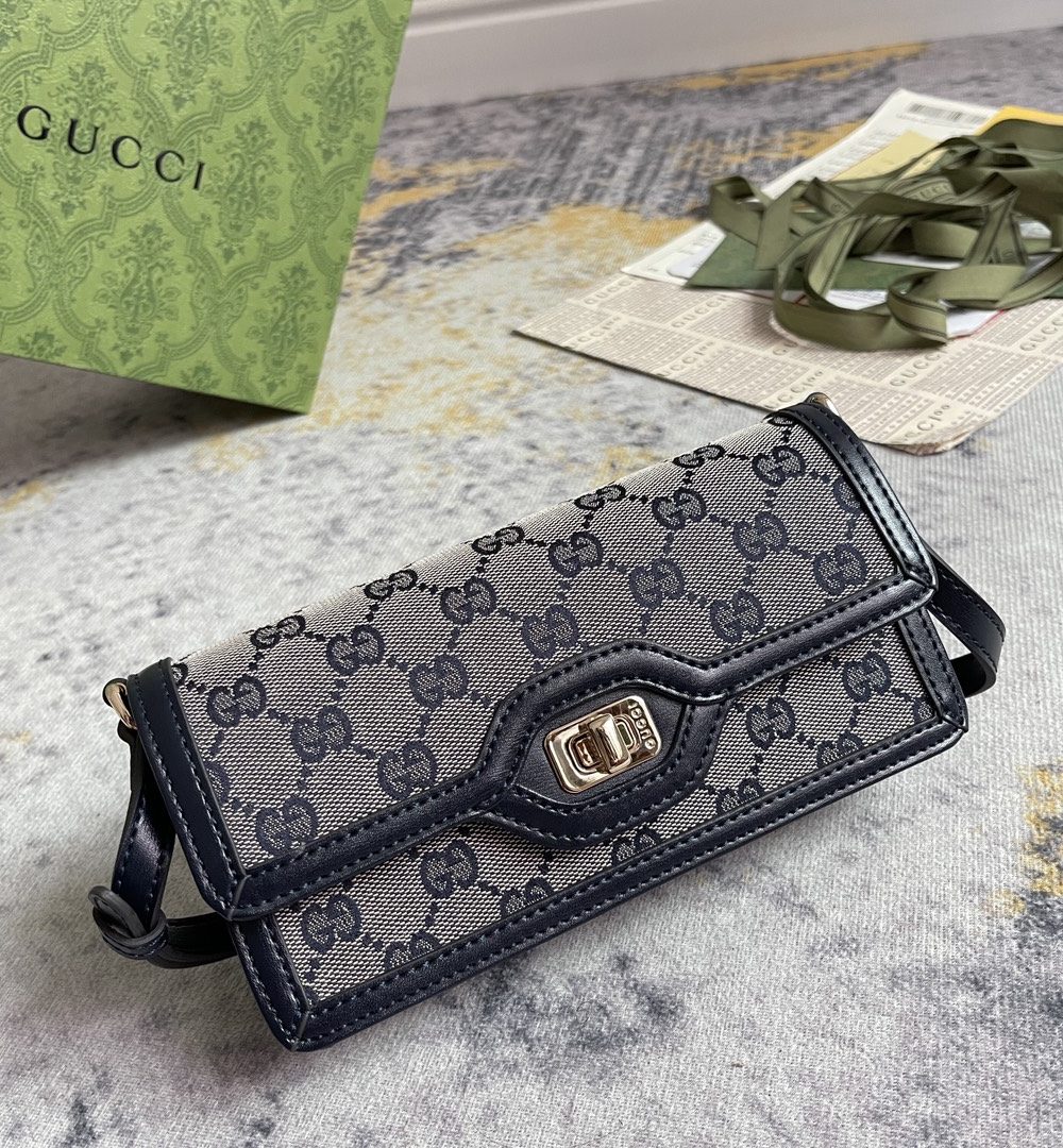 1:1 Replica GUCCI LUCE MINI SHOULDER BAG P Beige and blue Original GG canvas Exclusive For Women 790038 FADHW 4064