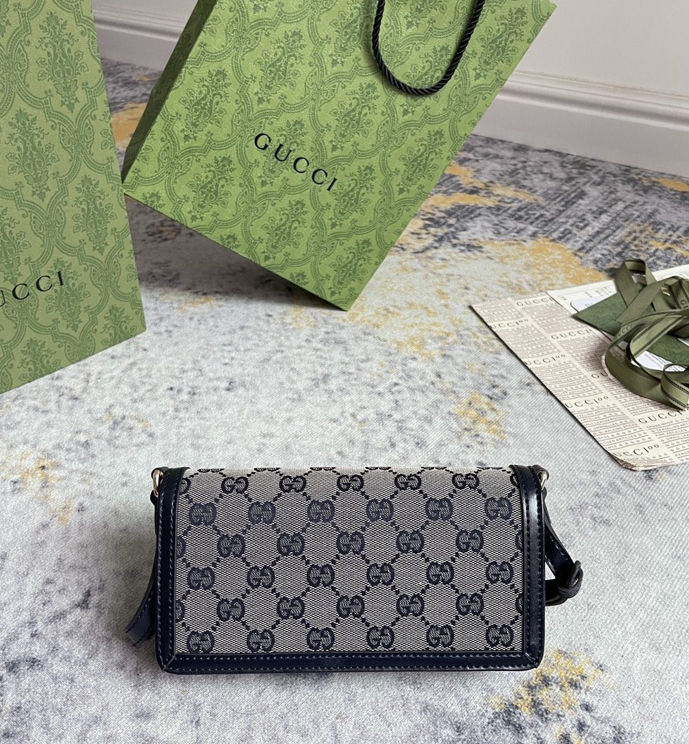 1:1 Replica GUCCI LUCE MINI SHOULDER BAG P Beige and blue Original GG canvas Exclusive For Women 790038 FADHW 4064