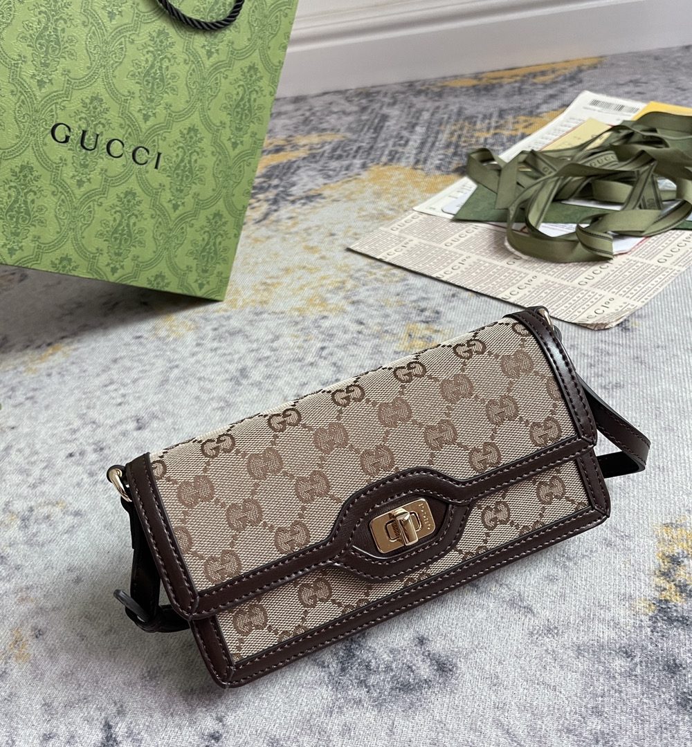 1:1 Replica GUCCI LUCE MINI SHOULDER BAG P Beige and ebony Original GG canvas Exclusive For Women 790038 FADHW 9742