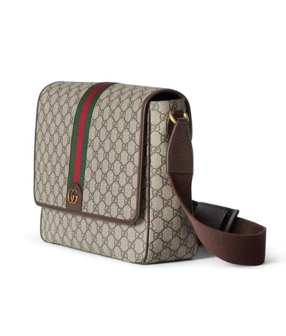 1:1 Replica GUCCI OPHIDIA GG LARGE CROSSBODY BAG P Beige and ebony GG Supreme canvas Exclusive For Women 792119 FACJQ 9741