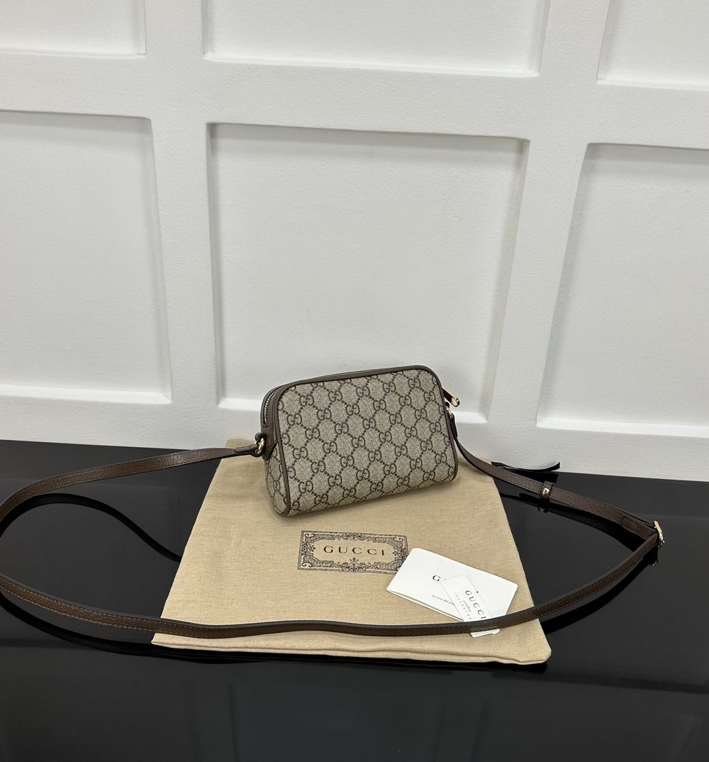 1:1 Replica OPHIDIA GG SUPER MINI SHOULDER BAG P Beige and ebony GG Supreme canvas Exclusive For Women 772311 K9GSG 8367
