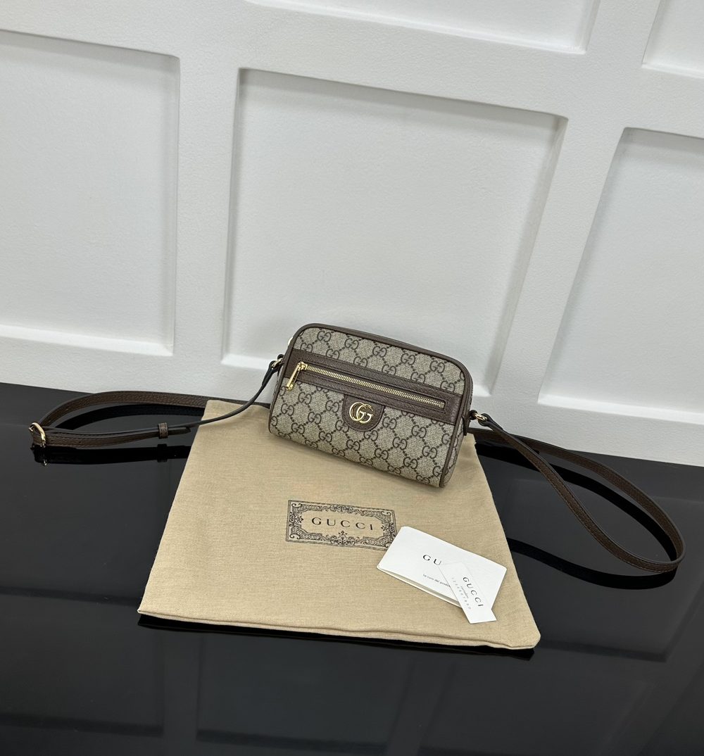 1:1 Replica OPHIDIA GG SUPER MINI SHOULDER BAG P Beige and ebony GG Supreme canvas Exclusive For Women 772311 K9GSG 8367