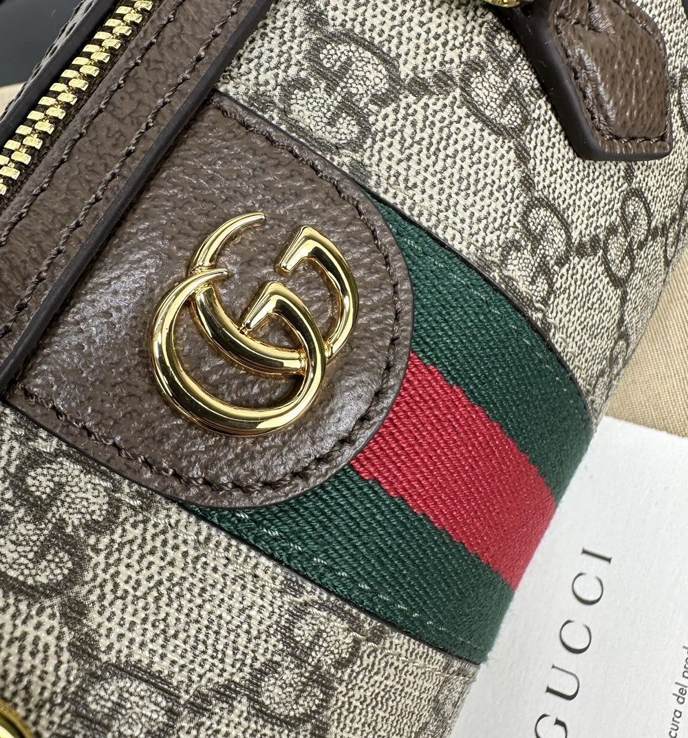 1:1 Replica GUCCI OPHIDIA SUPER MINI BAG P Beige and ebony GG Supreme canvas Exclusive For Women ‎781490 96IWG 8745