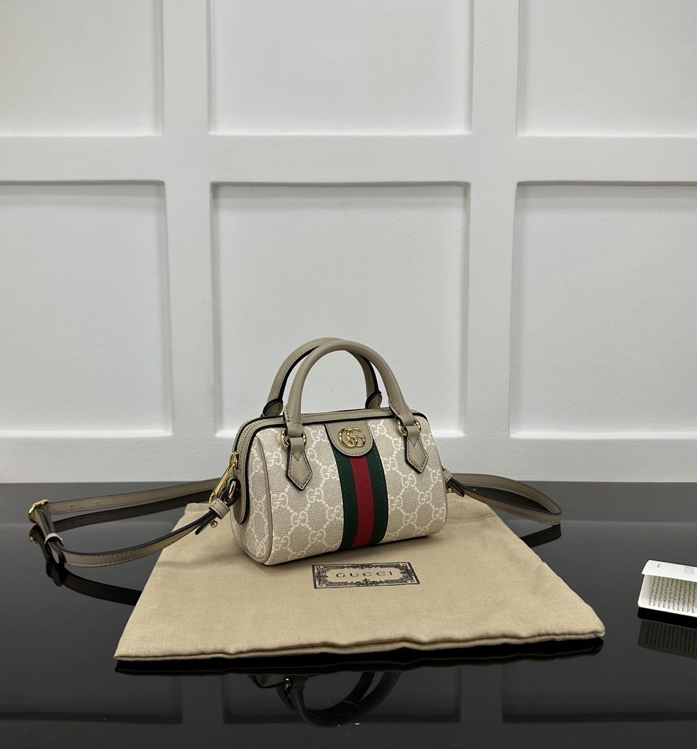 1:1 Replica GUCCI OPHIDIA SUPER MINI BAG P Beige and oatmeal GG Supreme canvas Exclusive For Women ‎781490 UULAG 9643