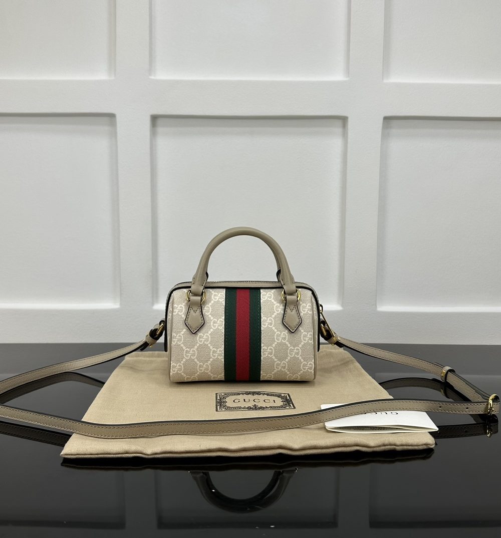 1:1 Replica GUCCI OPHIDIA SUPER MINI BAG P Beige and oatmeal GG Supreme canvas Exclusive For Women ‎781490 UULAG 9643