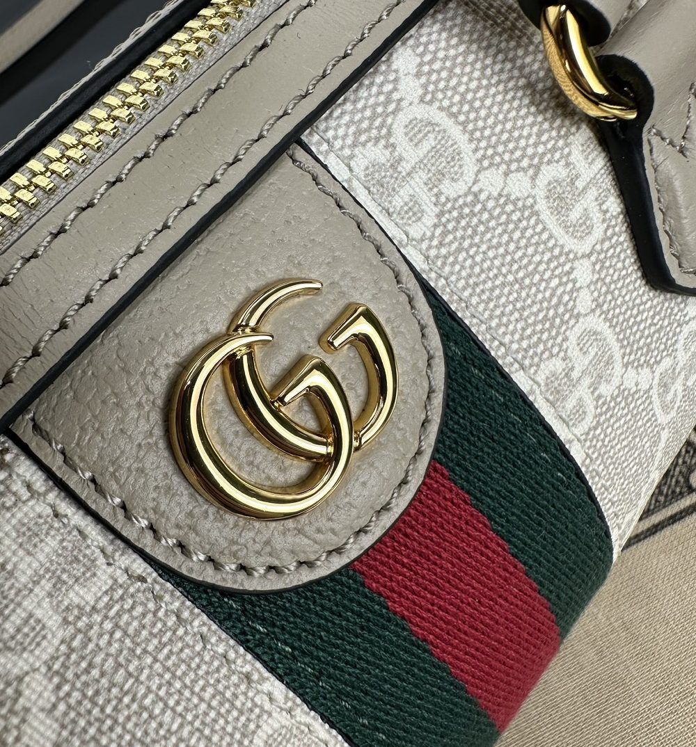 1:1 Replica GUCCI OPHIDIA SUPER MINI BAG P Beige and oatmeal GG Supreme canvas Exclusive For Women ‎781490 UULAG 9643