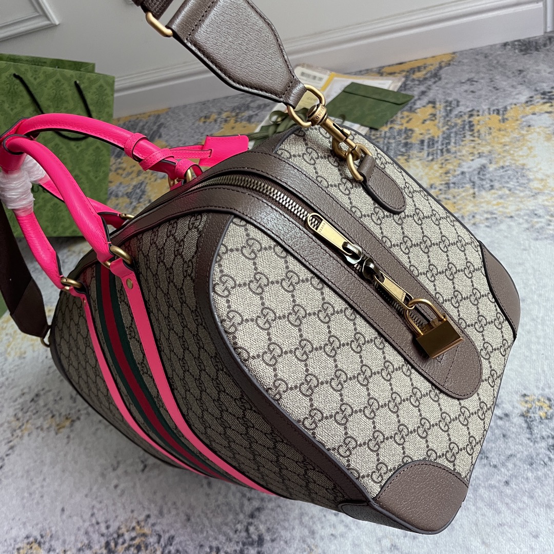 1:1 Replica GUCCI SAVOY MEDIUM DUFFLE BAG P Beige and ebony GG Supreme canvas Exclusive For Women 724642 FADHS 9755 - Image 2