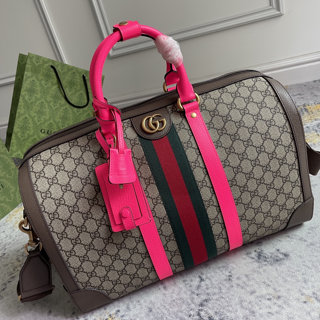 1:1 Replica GUCCI SAVOY MEDIUM DUFFLE BAG P Beige and ebony GG Supreme canvas Exclusive For Women 724642 FADHS 9755 - Image 4