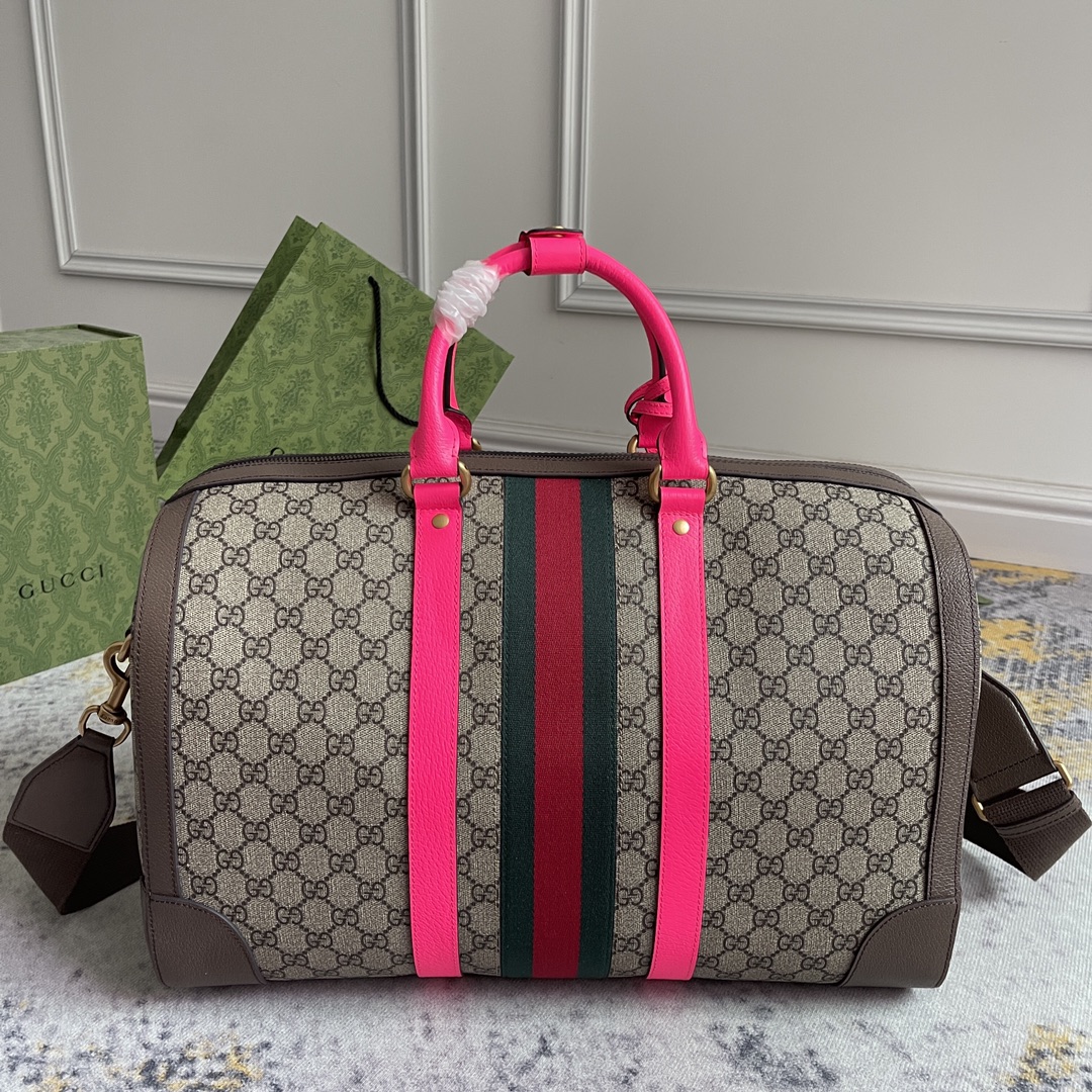 1:1 Replica GUCCI SAVOY MEDIUM DUFFLE BAG P Beige and ebony GG Supreme canvas Exclusive For Women 724642 FADHS 9755 - Image 6