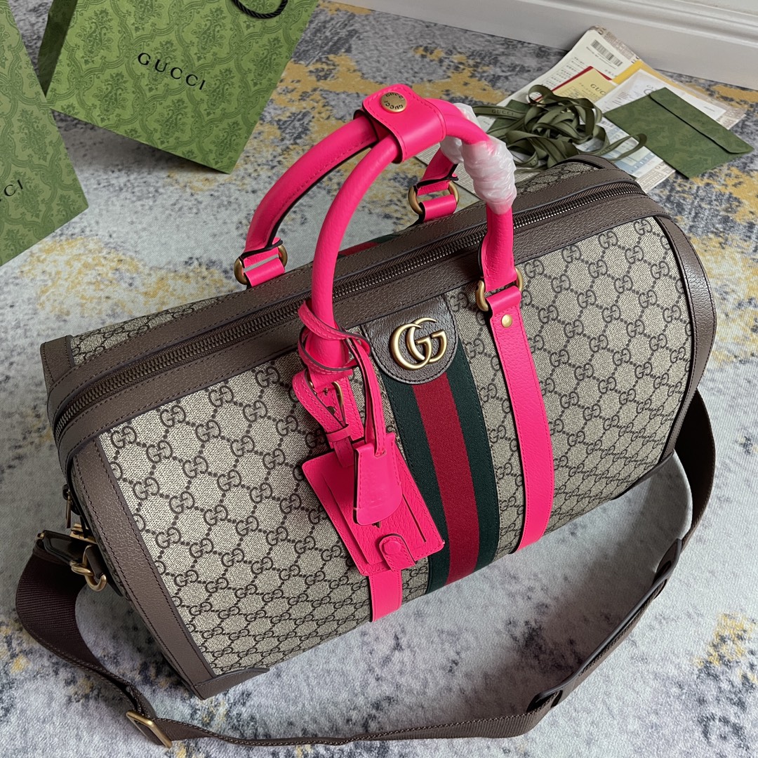 1:1 Replica GUCCI SAVOY MEDIUM DUFFLE BAG P Beige and ebony GG Supreme canvas Exclusive For Women 724642 FADHS 9755 - Image 7