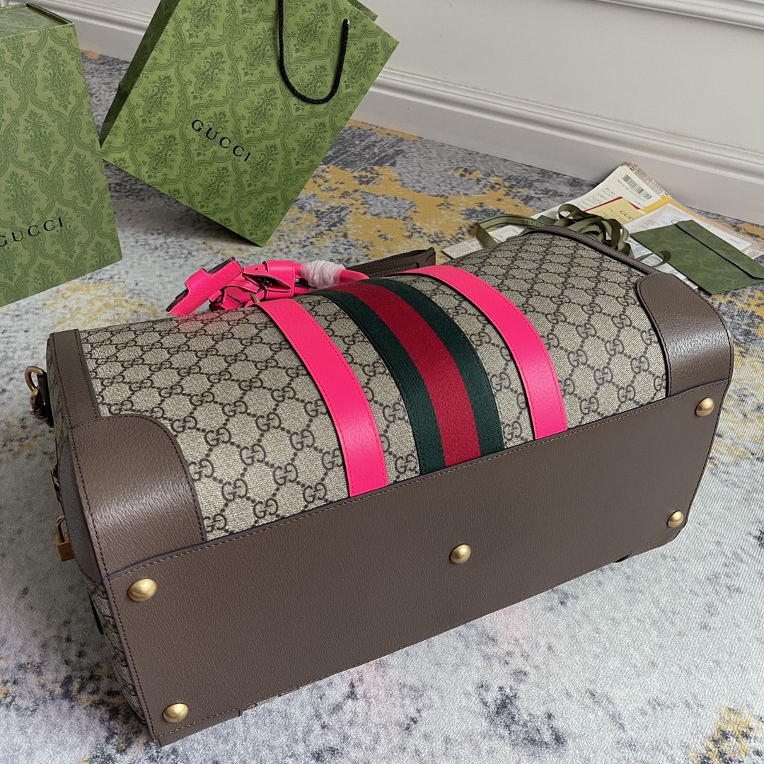 1:1 Replica GUCCI SAVOY MEDIUM DUFFLE BAG P Beige and ebony GG Supreme canvas Exclusive For Women 724642 FADHS 9755 - Image 8