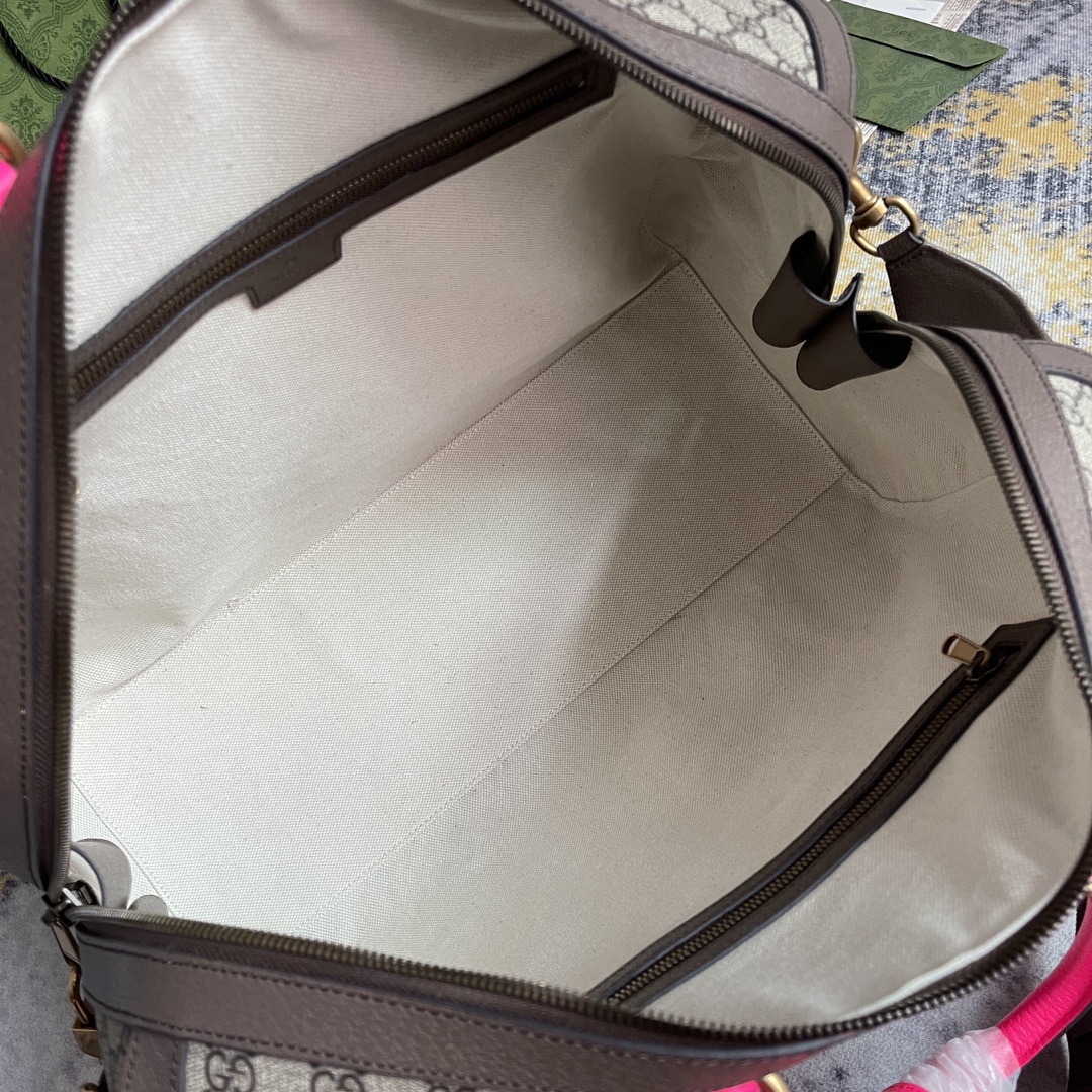 1:1 Replica GUCCI SAVOY MEDIUM DUFFLE BAG P Beige and ebony GG Supreme canvas Exclusive For Women 724642 FADHS 9755 - Image 9