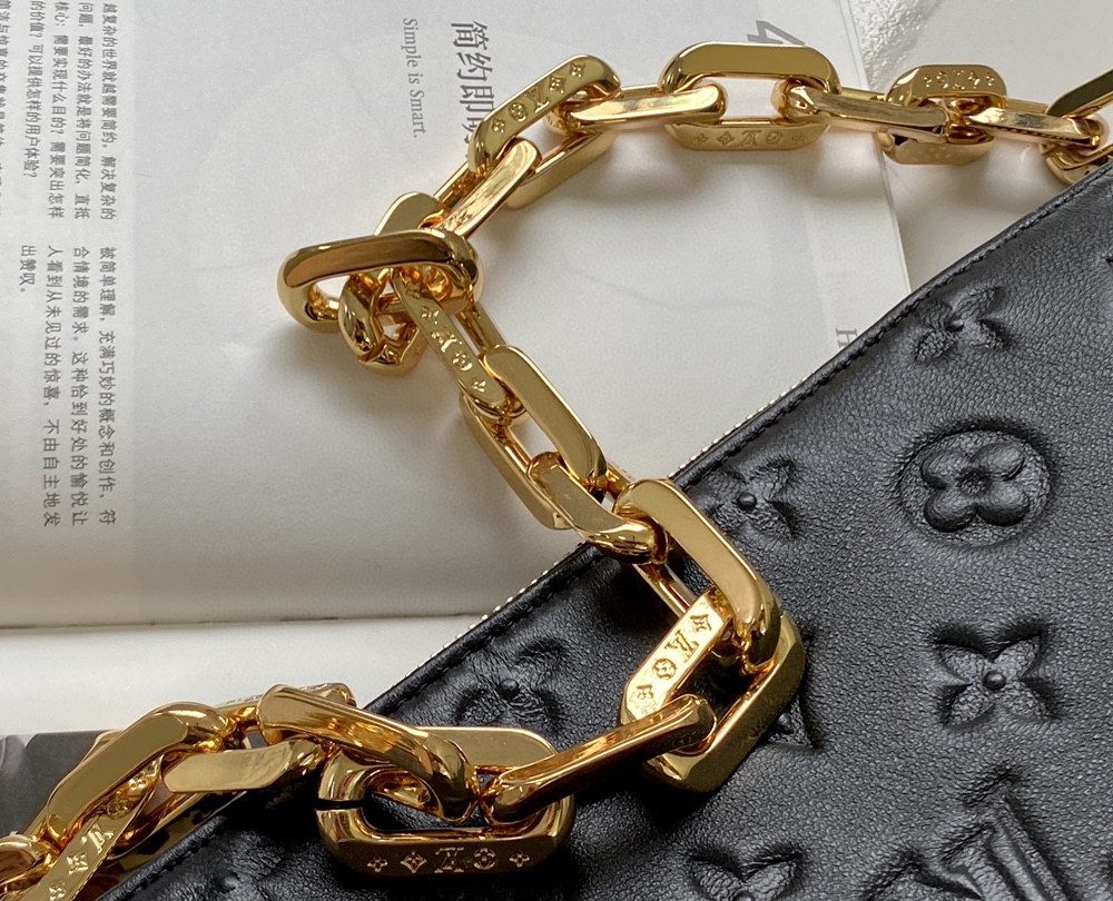 1:1 Replica Louis Vuitton Coussin PM Black M57790 Luxury Bag For Women -  26cm