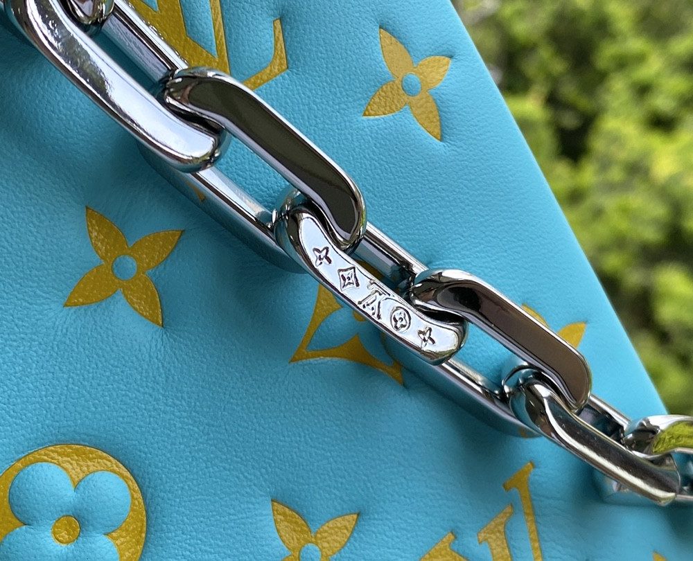 1:1 Replica Louis Vuitton Coussin PM Light Green Lake Blue M57791 Luxury Bag For Women -  26cm