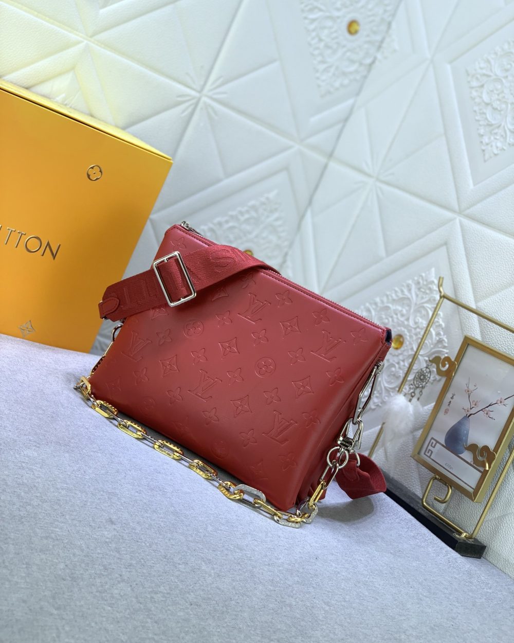 1:1 Replica Louis Vuitton Coussin PM Date Red M59275 Luxury Bag For Women -  26cm