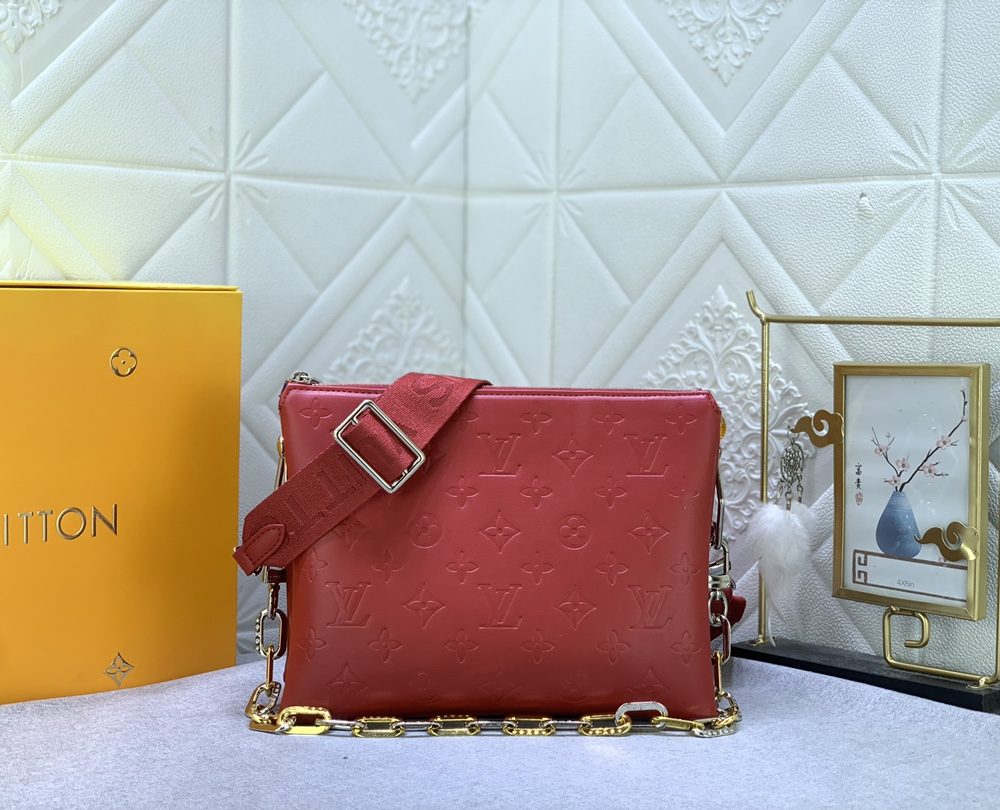 1:1 Replica Louis Vuitton Coussin PM Date Red M59275 Luxury Bag For Women - 26cm