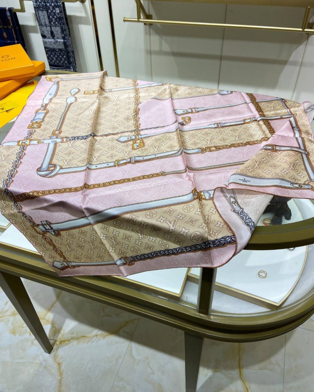 570784 Louis Vuitton Square 90 Silk Scarves