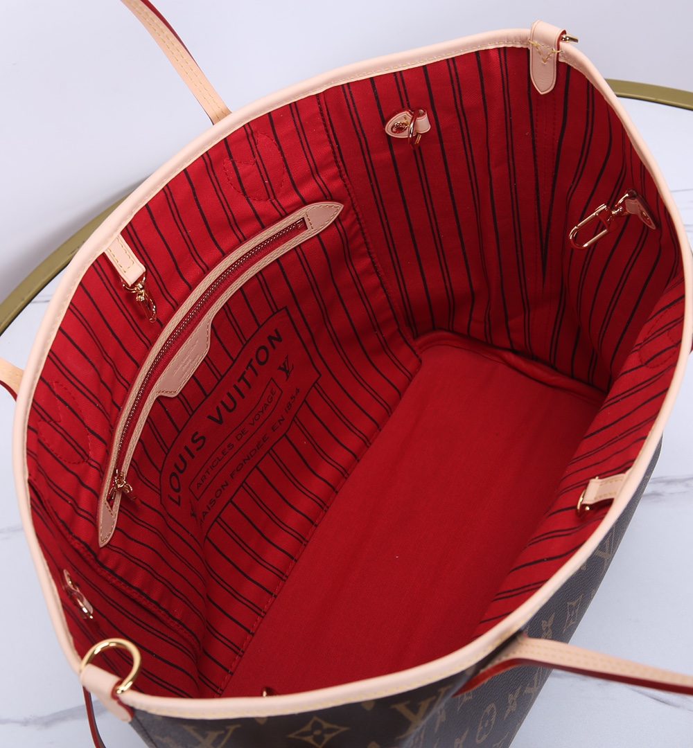 1:1 Replica Louis Vuitton LV Neverfull Bandoulière Inside Out MM Monogram Luxury Women Bag M12096 31cm/ 12.2in