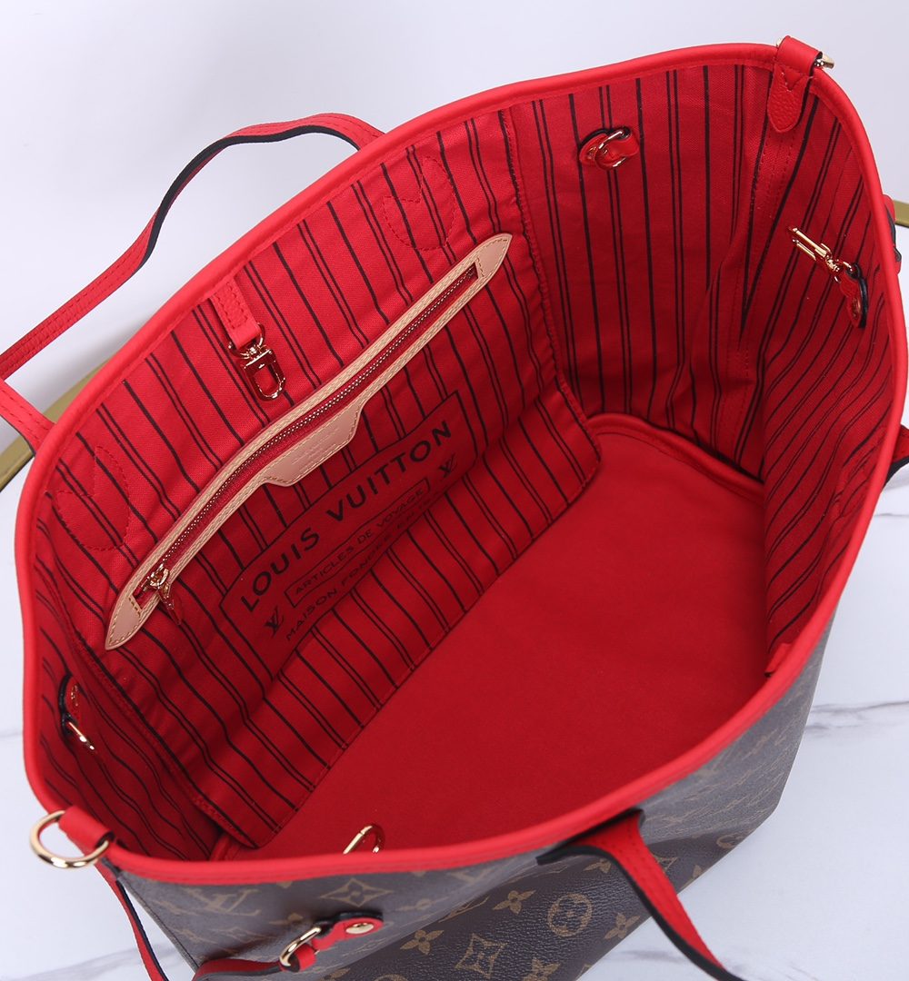 1:1 Replica Louis Vuitton LV Neverfull Bandoulière Inside Out MM Monogram Luxury Women Bag M12708 31cm/ 12.2in