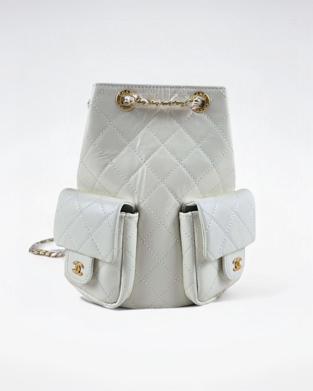 [REP 1:1] Chanel 25C White Duma Bucket Backpack luxury Bag  For Women, Women's Bags 31cm