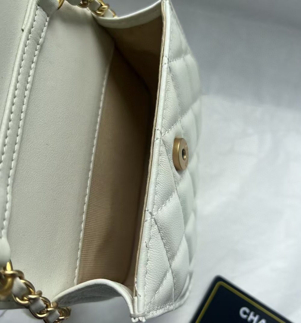 [REP 1:1] Chanel Chain Clutch Pearl White luxury Bag  For Women, Women's Bags 13cm