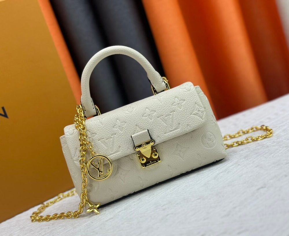 1:1 Replica Louis Vuitton LV Nano Madeleine Bicolor Monogram Empreinte Leather Luxury Bag For Women M12145  - 21cm