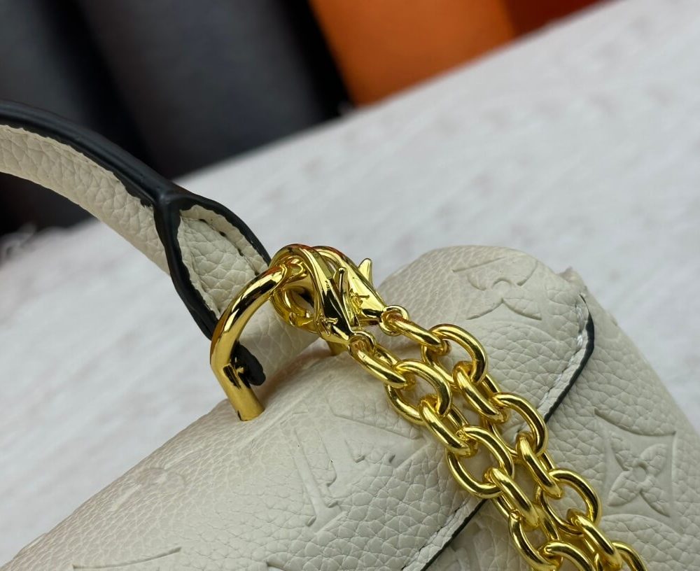 1:1 Replica Louis Vuitton LV Nano Madeleine Bicolor Monogram Empreinte Leather Luxury Bag For Women M12145  - 21cm