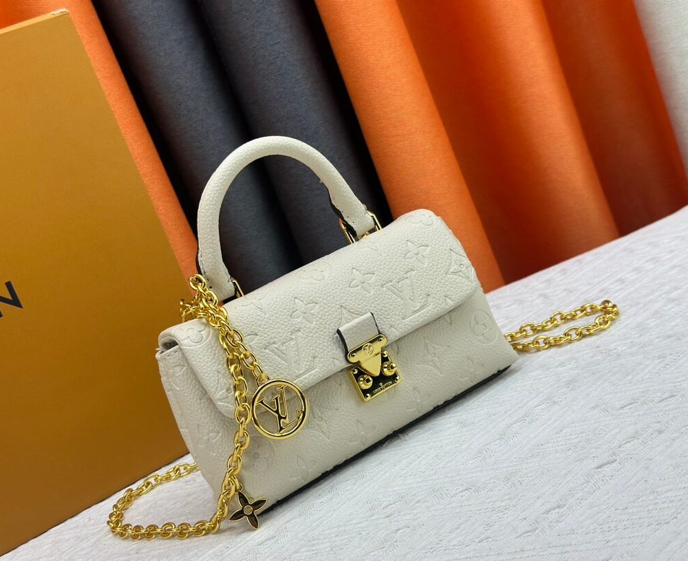 1:1 Replica Louis Vuitton LV Nano Madeleine Bicolor Monogram Empreinte Leather Luxury Bag For Women M12145  - 21cm