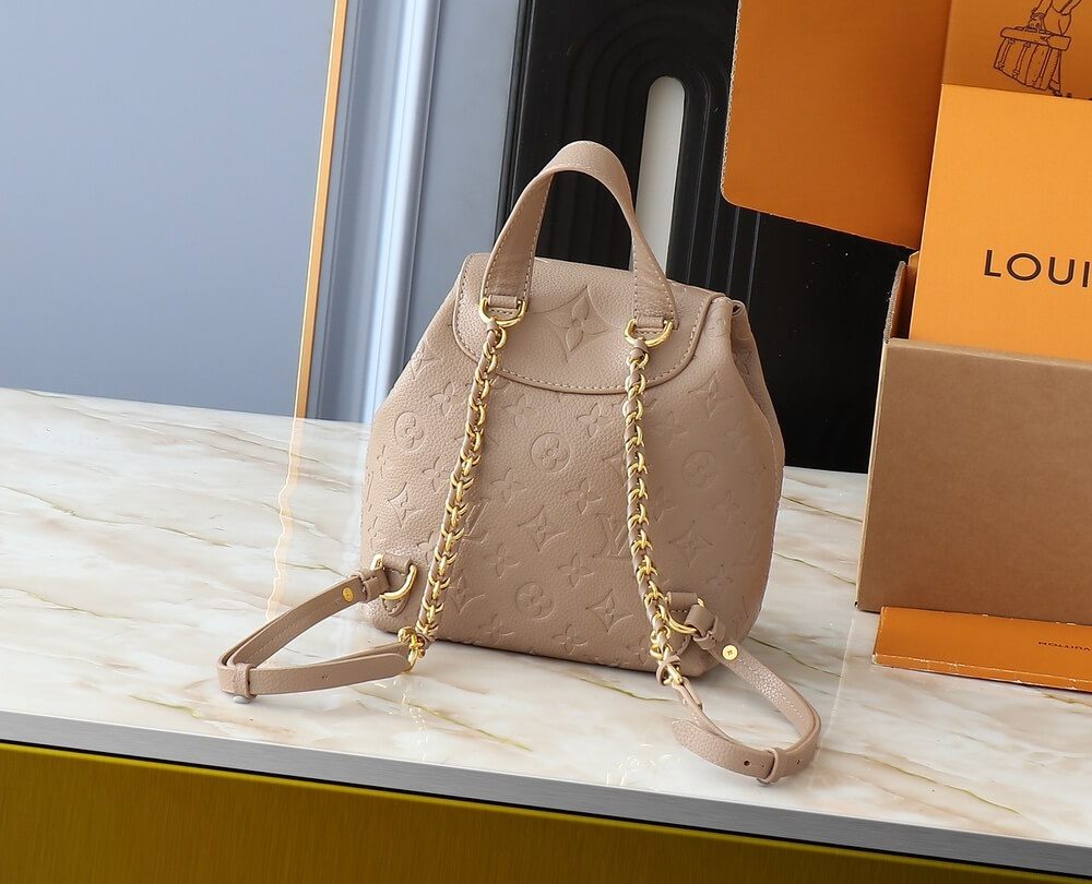 1:1 Replica Louis Vuitton LV Backup Bicolor Monogram Empreinte Leather Luxury Bag For Women - 22cm