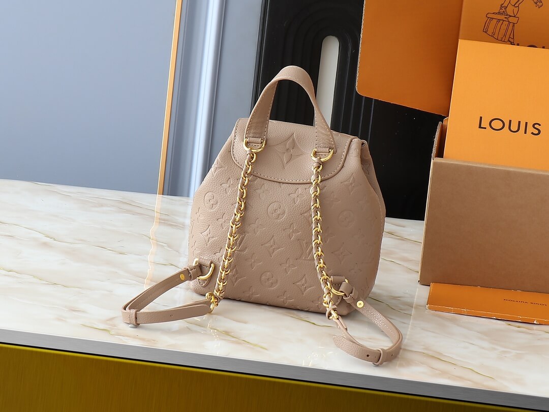 1:1 Replica Louis Vuitton LV Backup Bicolor Monogram Empreinte Leather Luxury Bag For Women - 22cm - Image 3