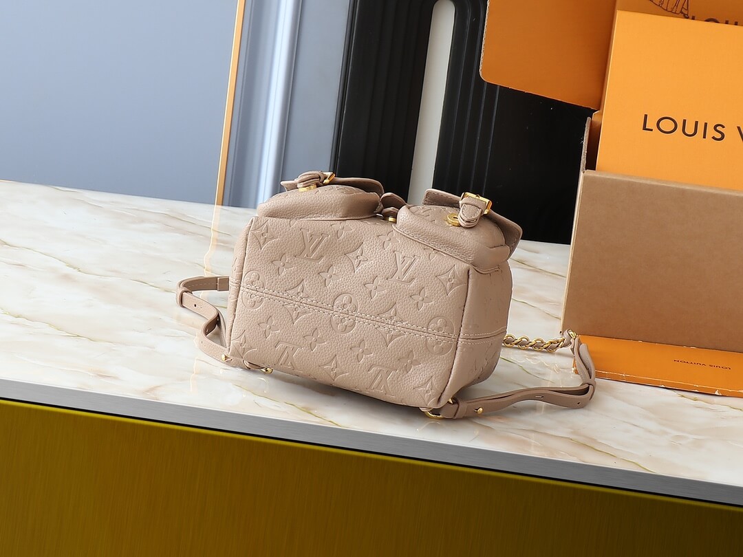 1:1 Replica Louis Vuitton LV Backup Bicolor Monogram Empreinte Leather Luxury Bag For Women - 22cm - Image 4