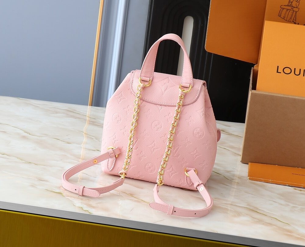 1:1 Replica Louis Vuitton LV Backup Bicolor Monogram Empreinte Leather Luxury Bag For Women M47074  - 22cm