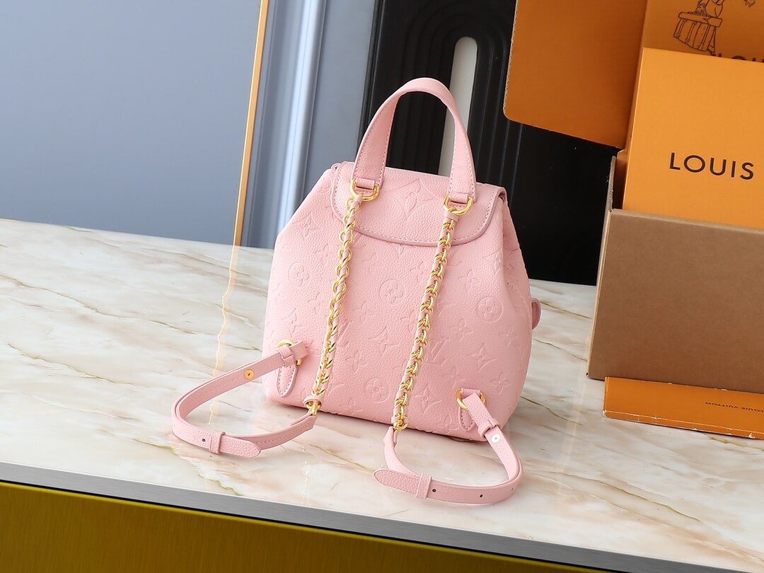 1:1 Replica Louis Vuitton LV Backup Bicolor Monogram Empreinte Leather Luxury Bag For Women M47074 - 22cm - Image 2