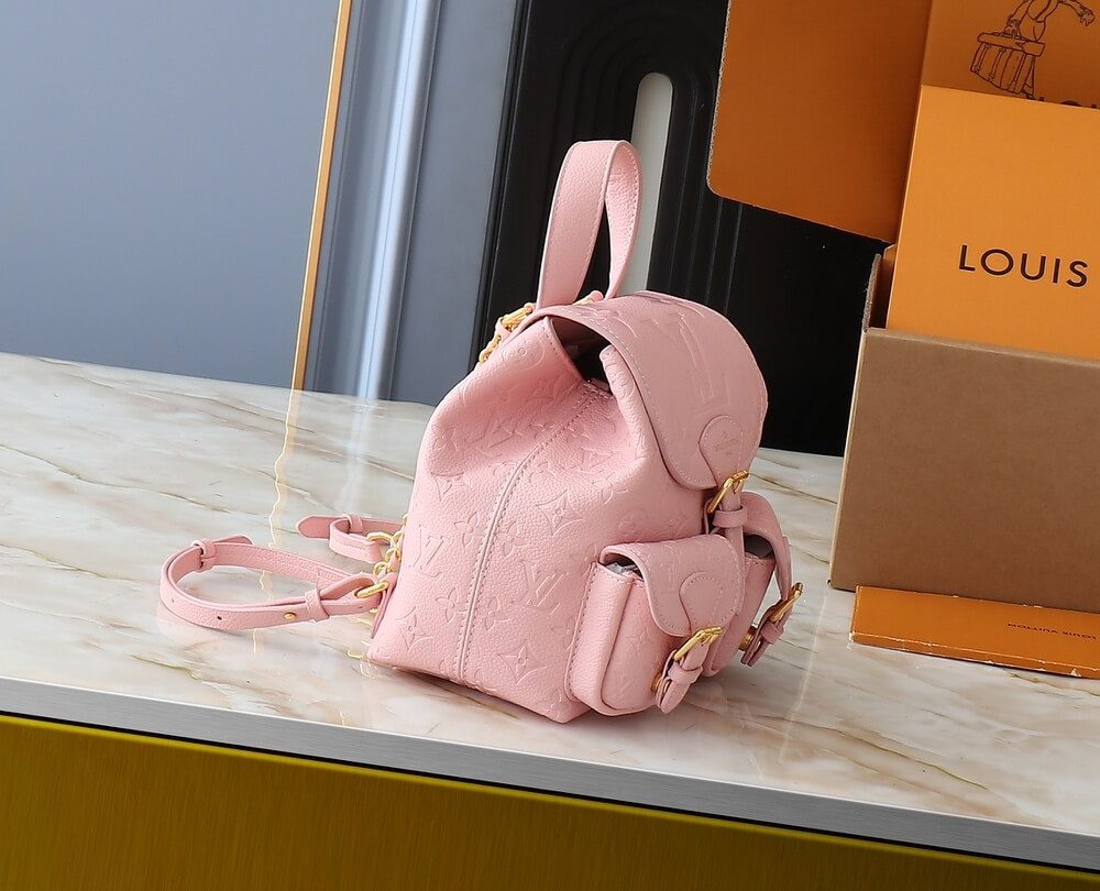 1:1 Replica Louis Vuitton LV Backup Bicolor Monogram Empreinte Leather Luxury Bag For Women M47074  - 22cm