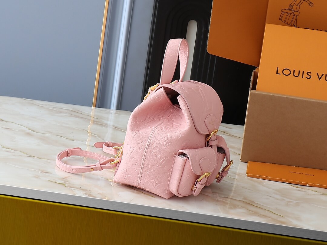 1:1 Replica Louis Vuitton LV Backup Bicolor Monogram Empreinte Leather Luxury Bag For Women M47074 - 22cm - Image 3