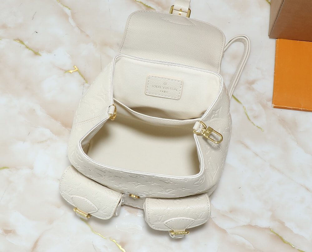 1:1 Replica Louis Vuitton LV Backup Bicolor Monogram Empreinte Leather Luxury Bag For Women M47106  - 22cm