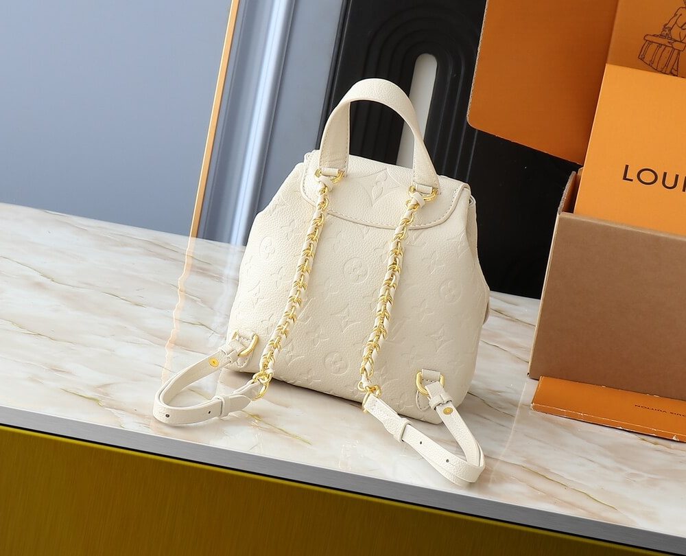 1:1 Replica Louis Vuitton LV Backup Bicolor Monogram Empreinte Leather Luxury Bag For Women M47106  - 22cm