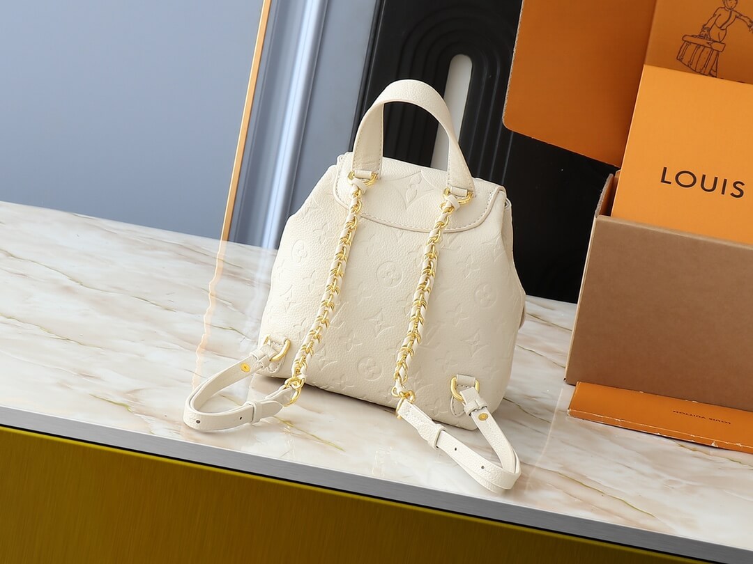 1:1 Replica Louis Vuitton LV Backup Bicolor Monogram Empreinte Leather Luxury Bag For Women M47106 - 22cm - Image 2