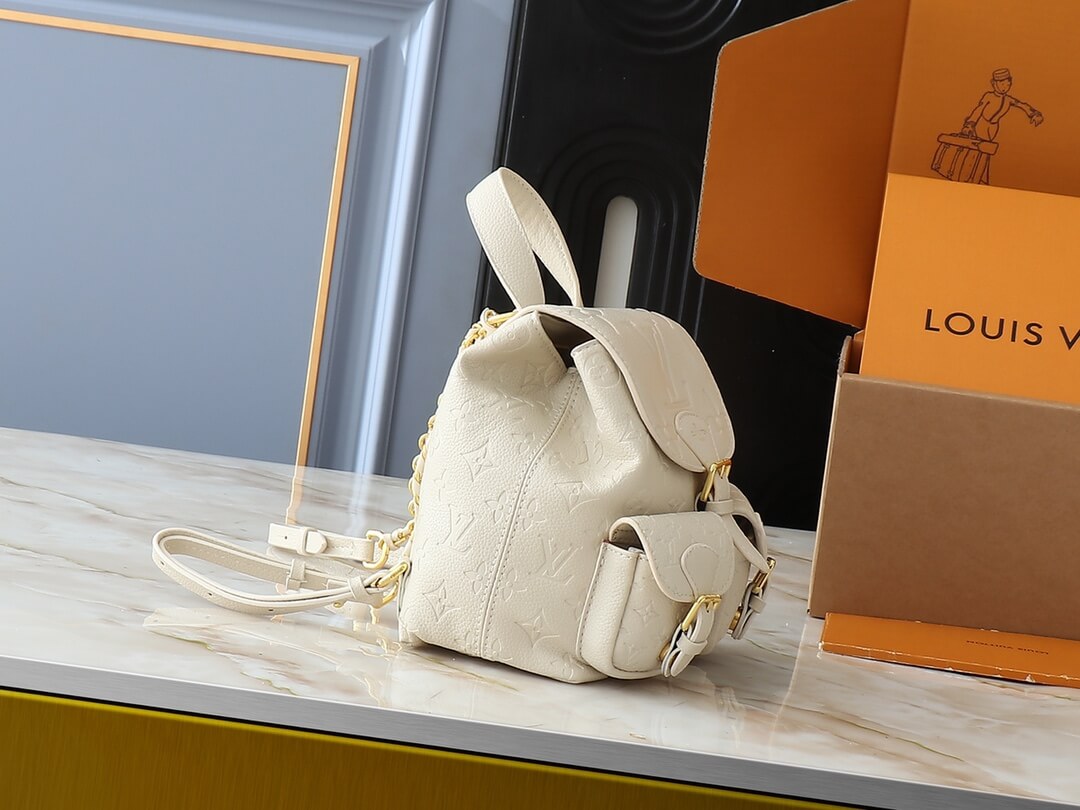 1:1 Replica Louis Vuitton LV Backup Bicolor Monogram Empreinte Leather Luxury Bag For Women M47106 - 22cm - Image 3