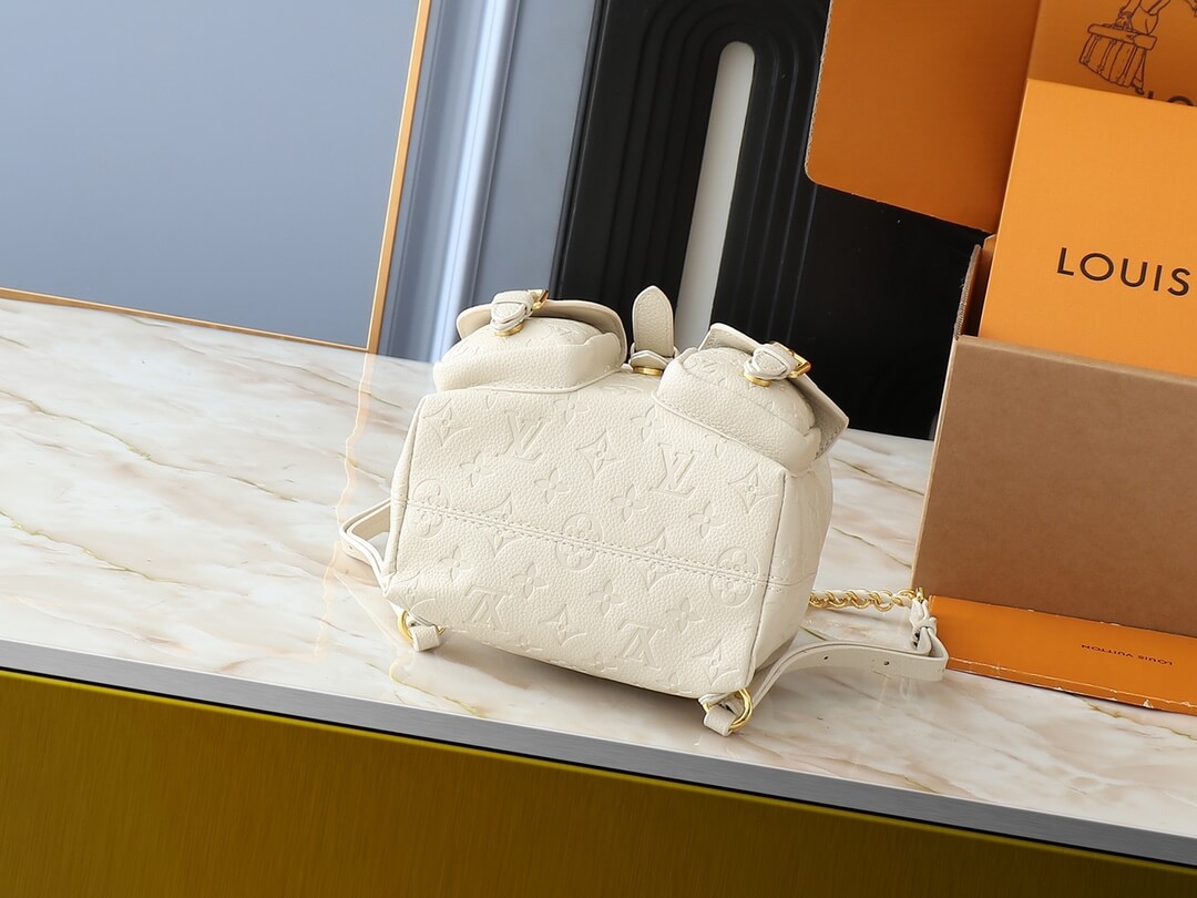 1:1 Replica Louis Vuitton LV Backup Bicolor Monogram Empreinte Leather Luxury Bag For Women M47106 - 22cm - Image 4