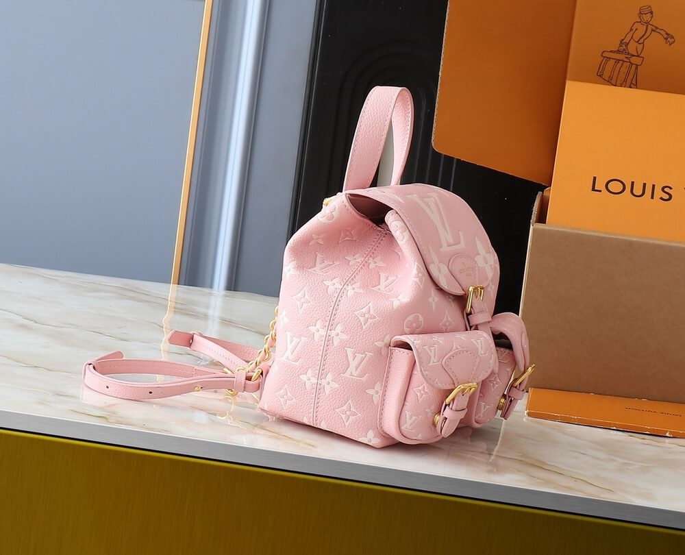 1:1 Replica Louis Vuitton LV Backup Bicolor Monogram Empreinte Leather Luxury Bag For Women M12987  - 22cm