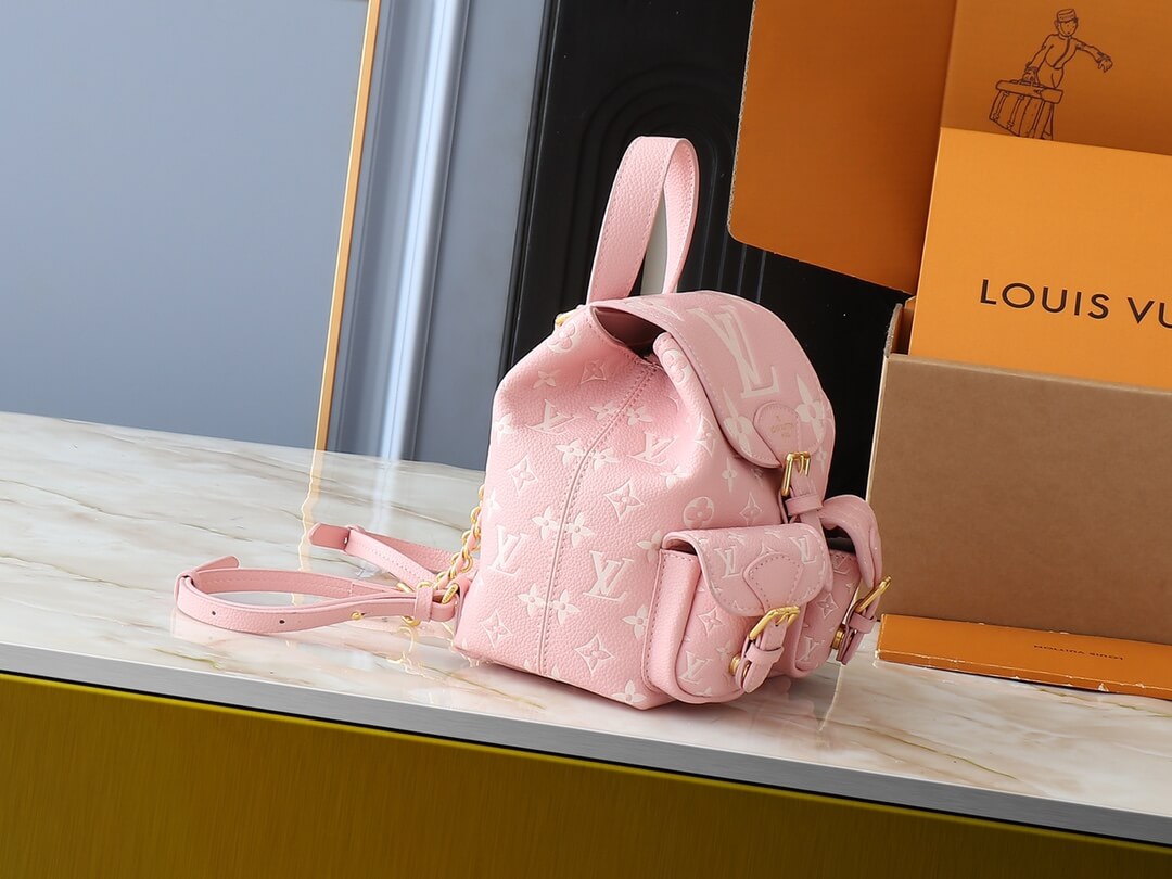 1:1 Replica Louis Vuitton LV Backup Bicolor Monogram Empreinte Leather Luxury Bag For Women M12987 - 22cm - Image 2