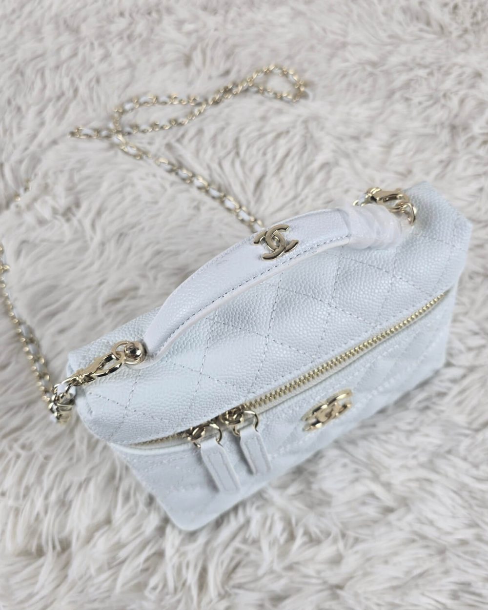 [REP 1:1] Chanel Mini Exquisite small chain clutch bag White luxury Bag  For Women, Women's Bags 19.5 cm