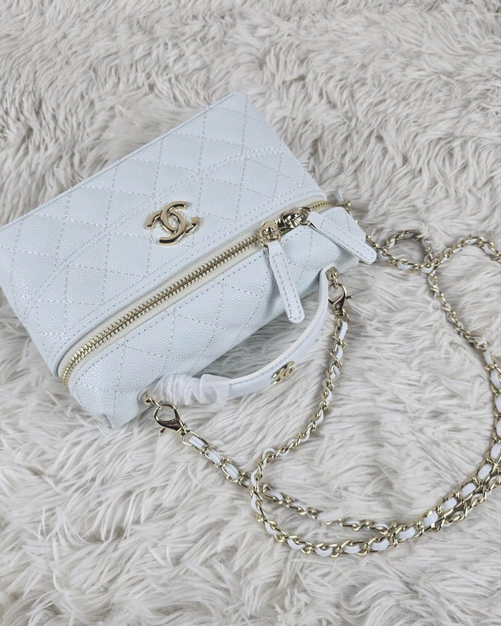 [REP 1:1] Chanel Mini Exquisite small chain clutch bag White luxury Bag  For Women, Women's Bags 19.5 cm