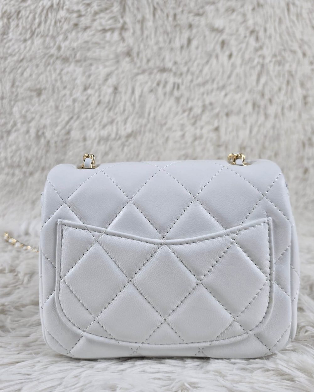 [REP 1:1] Chanel Mini Love Flap Bag 24B pearl square White luxury Bag For Women, Women’s Bags 18cm
