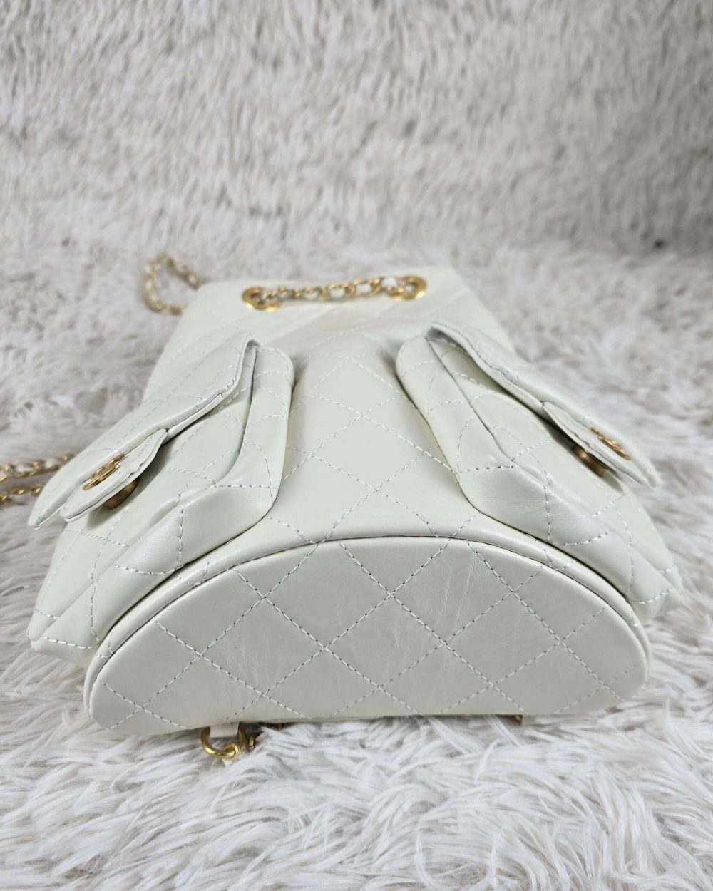 [REP 1:1] Chanel 25C White Duma Bucket Backpack luxury Bag  For Women, Women's Bags 31cm